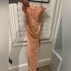 NBD Peach Lace Maxi Dress